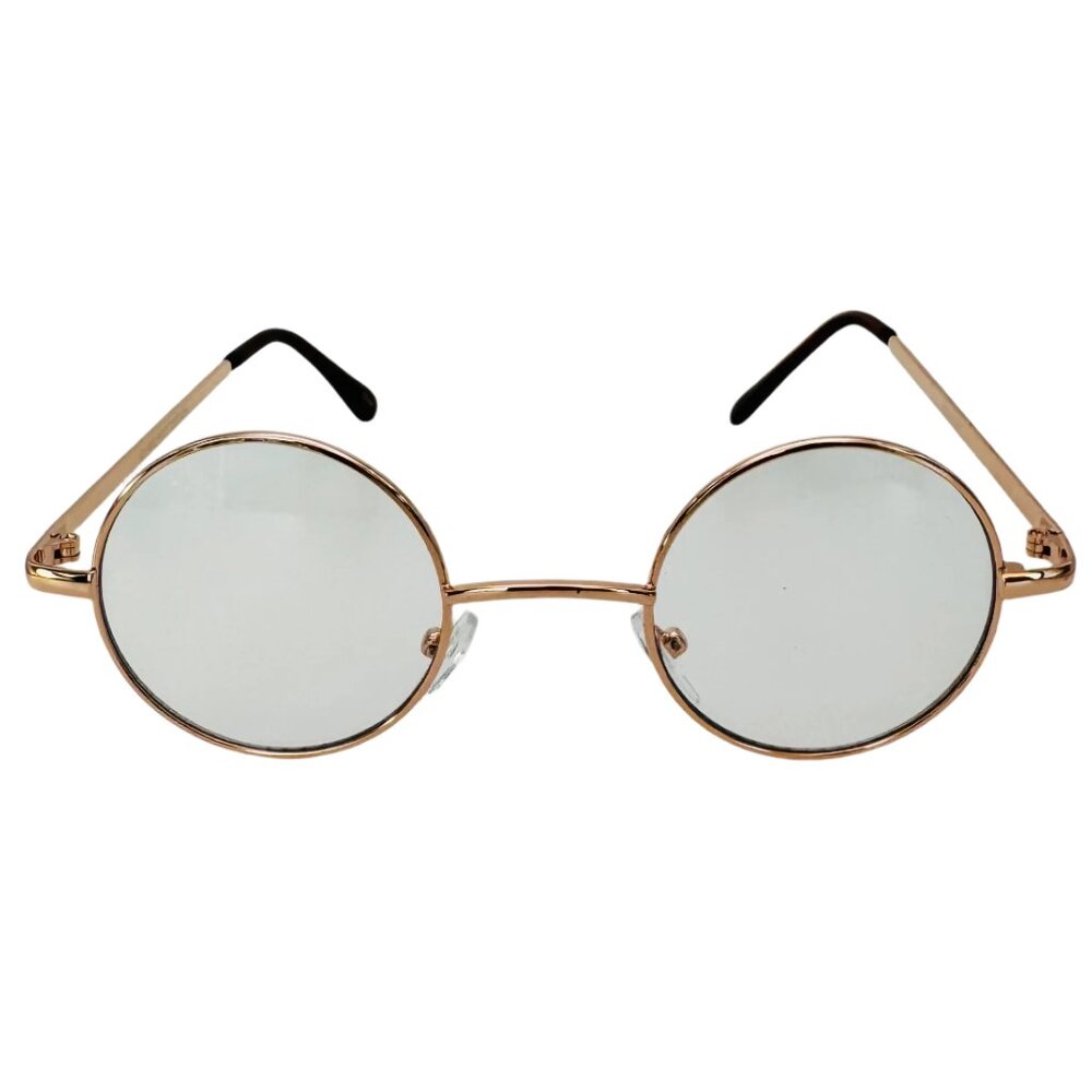 6022 | Gold Small Rimless Clear Lens Glasses - Picture 1 of 5